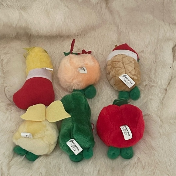 Vtg 1991 Yumkins Del Monte Plush Christmas Ornaments. Y2K - Picture 2 of 5